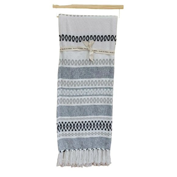 Bohemian Style‎ Decorative Indian Cotton Blue Throw Blanket With Texture 50x60in - Picture 11 of 13